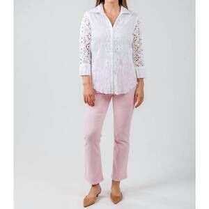 NEW CINO vintage maui embroidered shirt in white